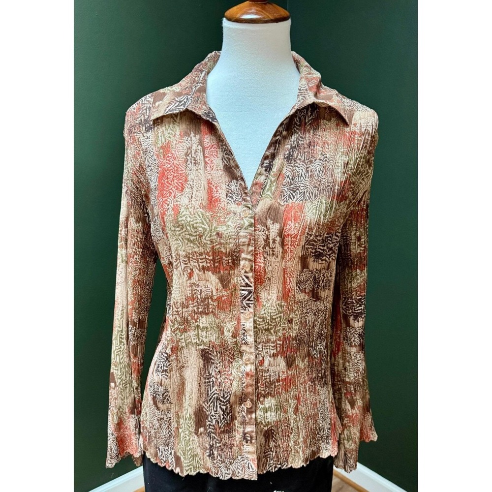 Vintage E.K. Designs Abstract Print Button Down Size XL